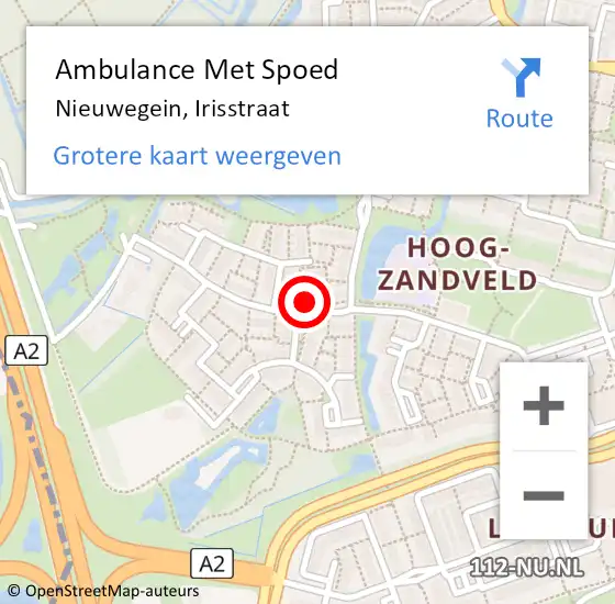 Locatie op kaart van de 112 melding: Ambulance Met Spoed Naar Nieuwegein, Irisstraat op 23 maart 2018 21:12