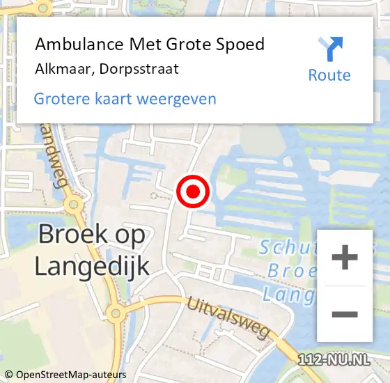 Locatie op kaart van de 112 melding: Ambulance Met Grote Spoed Naar Alkmaar, Dorpsstraat op 23 maart 2018 22:06