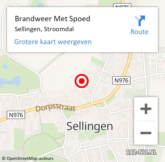 Locatie op kaart van de 112 melding: Brandweer Met Spoed Naar Sellingen, Stroomdal op 23 maart 2018 23:17