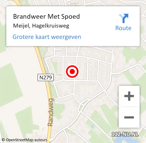 Locatie op kaart van de 112 melding: Brandweer Met Spoed Naar Meijel, Hagelkruisweg op 23 maart 2018 23:54