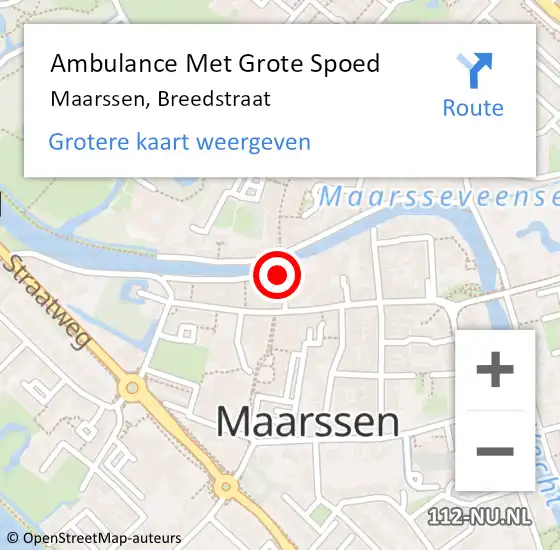 Locatie op kaart van de 112 melding: Ambulance Met Grote Spoed Naar Maarssen, Breedstraat op 24 maart 2018 00:59