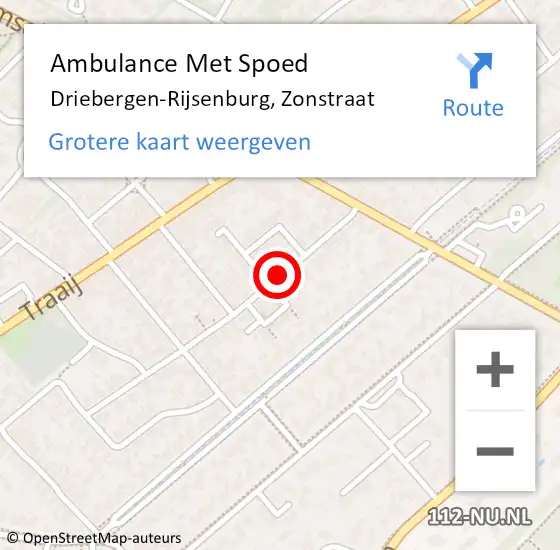 Locatie op kaart van de 112 melding: Ambulance Met Spoed Naar Driebergen-Rijsenburg, Zonstraat op 24 maart 2018 01:28