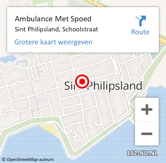 Locatie op kaart van de 112 melding: Ambulance Met Spoed Naar Sint Philipsland, Schoolstraat op 24 maart 2018 02:27