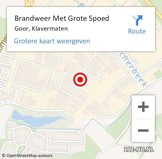 Locatie op kaart van de 112 melding: Brandweer Met Grote Spoed Naar Goor, Klavermaten op 24 maart 2018 06:03