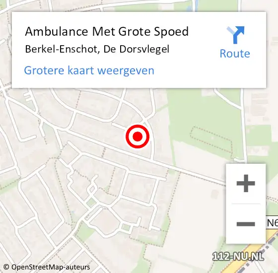 Locatie op kaart van de 112 melding: Ambulance Met Grote Spoed Naar Berkel-Enschot, De Dorsvlegel op 24 maart 2018 09:35