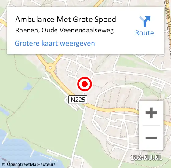 Locatie op kaart van de 112 melding: Ambulance Met Grote Spoed Naar Rhenen, Oude Veenendaalseweg op 24 maart 2018 10:24