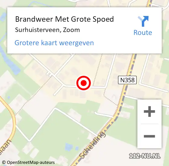 Locatie op kaart van de 112 melding: Brandweer Met Grote Spoed Naar Surhuisterveen, Zoom op 24 maart 2018 10:47