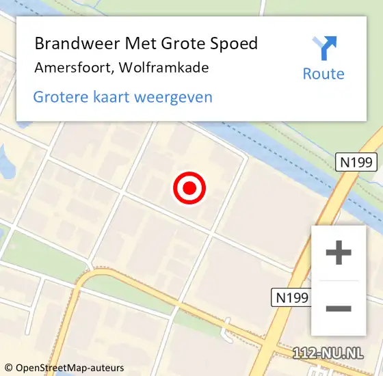 Locatie op kaart van de 112 melding: Brandweer Met Grote Spoed Naar Amersfoort, Wolframkade op 24 maart 2018 11:12