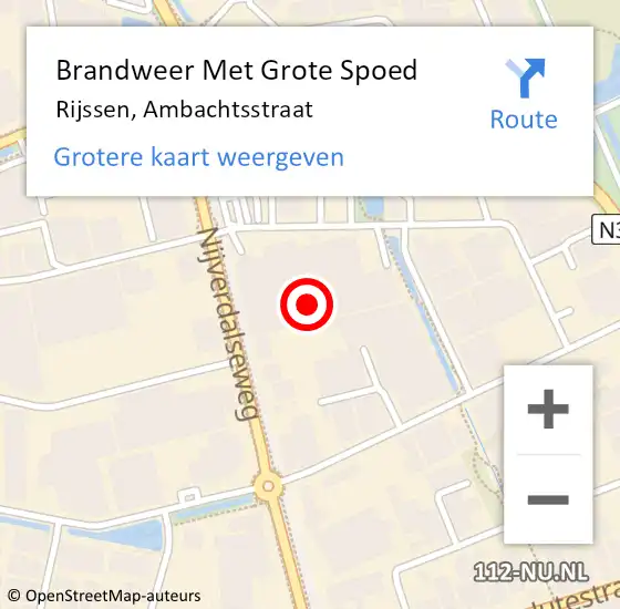 Locatie op kaart van de 112 melding: Brandweer Met Grote Spoed Naar Rijssen, Ambachtsstraat op 20 februari 2014 07:31