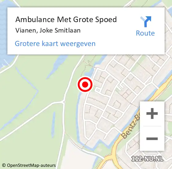 Locatie op kaart van de 112 melding: Ambulance Met Grote Spoed Naar Vianen, Joke Smitlaan op 24 maart 2018 12:04