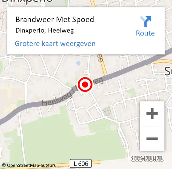 Locatie op kaart van de 112 melding: Brandweer Met Spoed Naar Dinxperlo, Heelweg op 24 maart 2018 12:40