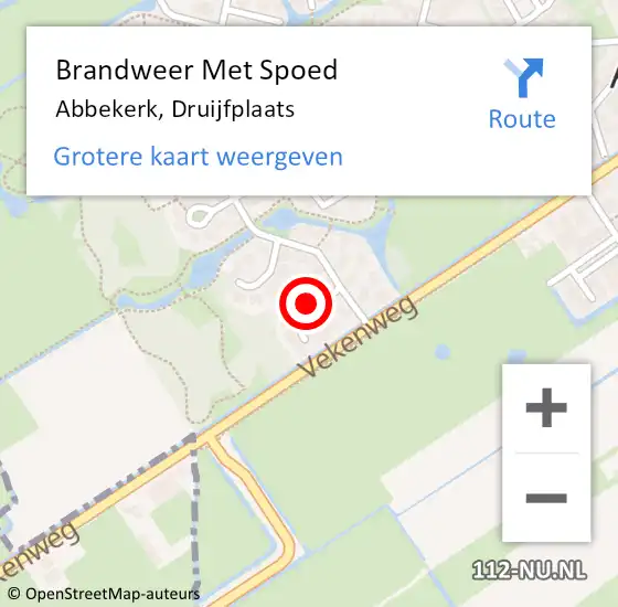 Locatie op kaart van de 112 melding: Brandweer Met Spoed Naar Abbekerk, Druijfplaats op 24 maart 2018 13:17