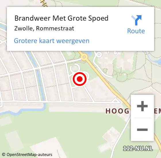 Locatie op kaart van de 112 melding: Brandweer Met Grote Spoed Naar Zwolle, Rommestraat op 24 maart 2018 13:19