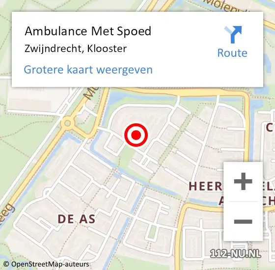 Locatie op kaart van de 112 melding: Ambulance Met Spoed Naar Zwijndrecht, Klooster op 20 februari 2014 07:54