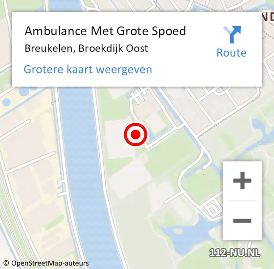 Locatie op kaart van de 112 melding: Ambulance Met Grote Spoed Naar Breukelen, Broekdijk Oost op 24 maart 2018 14:55