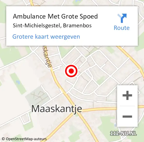 Locatie op kaart van de 112 melding: Ambulance Met Grote Spoed Naar Sint-Michielsgestel, Bramenbos op 24 maart 2018 15:27