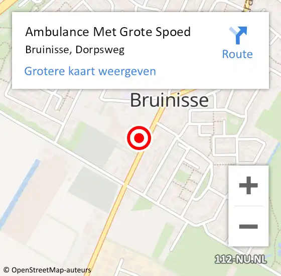 Locatie op kaart van de 112 melding: Ambulance Met Grote Spoed Naar Bruinisse, Dorpsweg op 24 maart 2018 16:26
