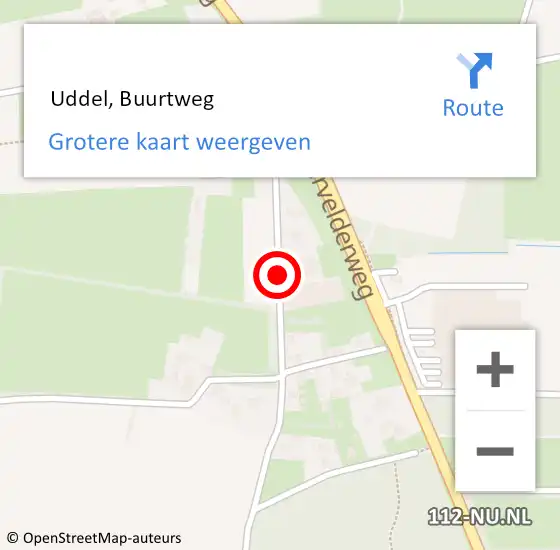 Locatie op kaart van de 112 melding:  Uddel, Buurtweg op 24 maart 2018 17:10