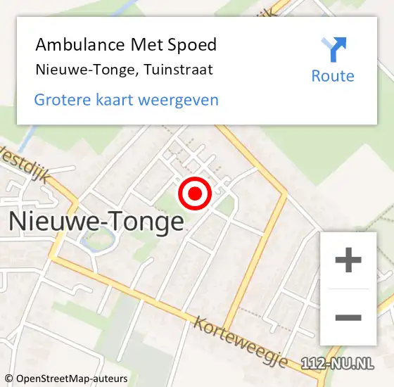 Locatie op kaart van de 112 melding: Ambulance Met Spoed Naar Nieuwe-Tonge, Tuinstraat op 24 maart 2018 18:32
