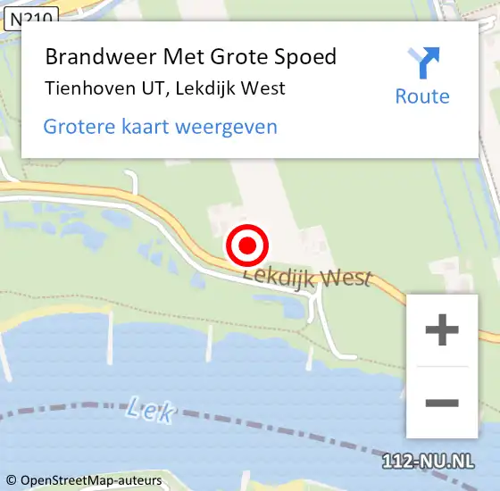 Locatie op kaart van de 112 melding: Brandweer Met Grote Spoed Naar Tienhoven UT, Lekdijk West op 24 maart 2018 20:57