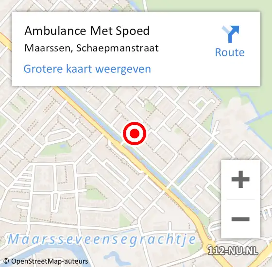 Locatie op kaart van de 112 melding: Ambulance Met Spoed Naar Maarssen, Schaepmanstraat op 24 maart 2018 22:49