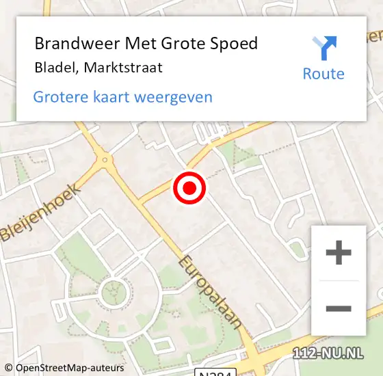 Locatie op kaart van de 112 melding: Brandweer Met Grote Spoed Naar Bladel, Marktstraat op 25 maart 2018 00:56