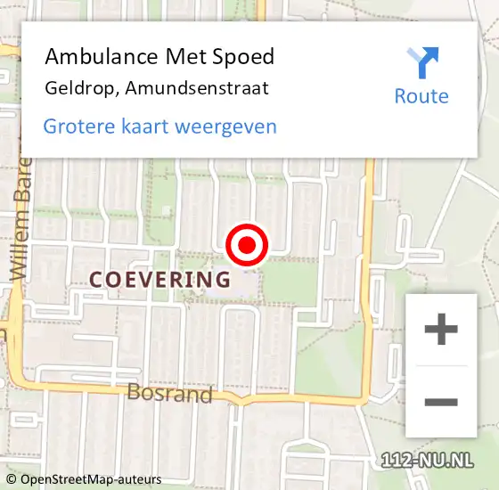 Locatie op kaart van de 112 melding: Ambulance Met Spoed Naar Geldrop, Amundsenstraat op 25 maart 2018 03:34