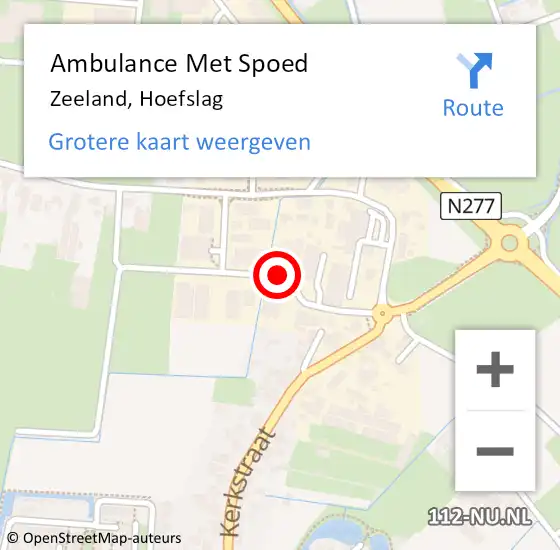 Locatie op kaart van de 112 melding: Ambulance Met Spoed Naar Zeeland, Hoefslag op 25 maart 2018 04:31