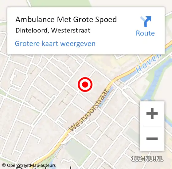 Locatie op kaart van de 112 melding: Ambulance Met Grote Spoed Naar Dinteloord, Westerstraat op 25 maart 2018 04:37