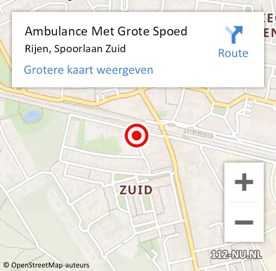 Locatie op kaart van de 112 melding: Ambulance Met Grote Spoed Naar Rijen, Spoorlaan Zuid op 25 maart 2018 06:18