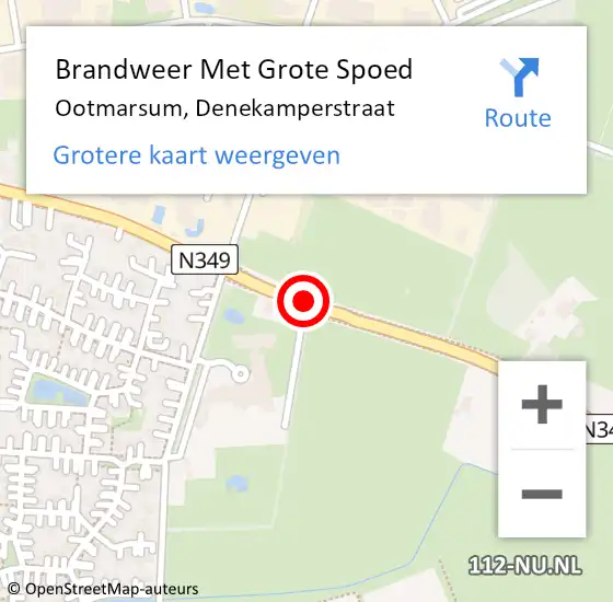 Locatie op kaart van de 112 melding: Brandweer Met Grote Spoed Naar Ootmarsum, Denekamperstraat op 25 maart 2018 08:21