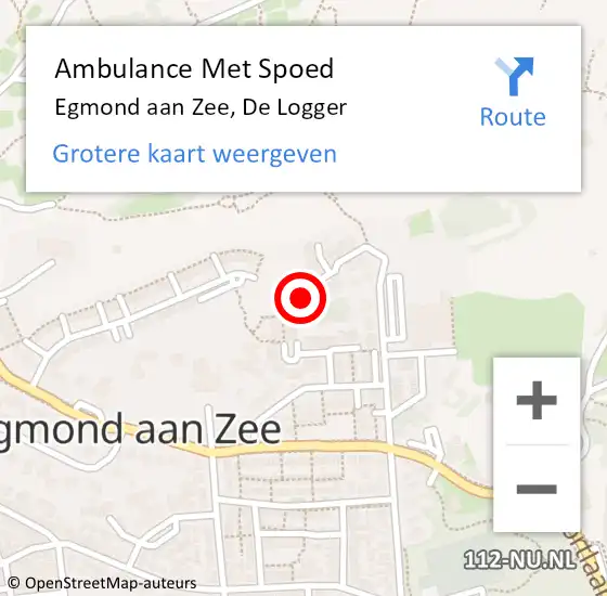 Locatie op kaart van de 112 melding: Ambulance Met Spoed Naar Egmond aan Zee, De Logger op 20 februari 2014 08:53