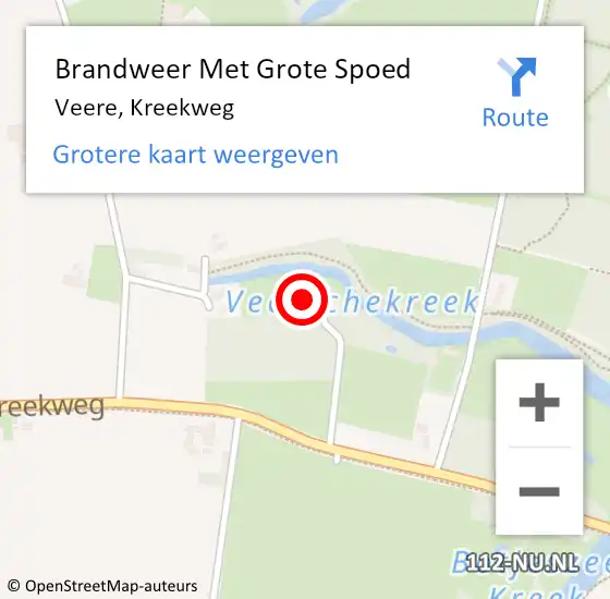 Locatie op kaart van de 112 melding: Brandweer Met Grote Spoed Naar Veere, Kreekweg op 25 maart 2018 10:32