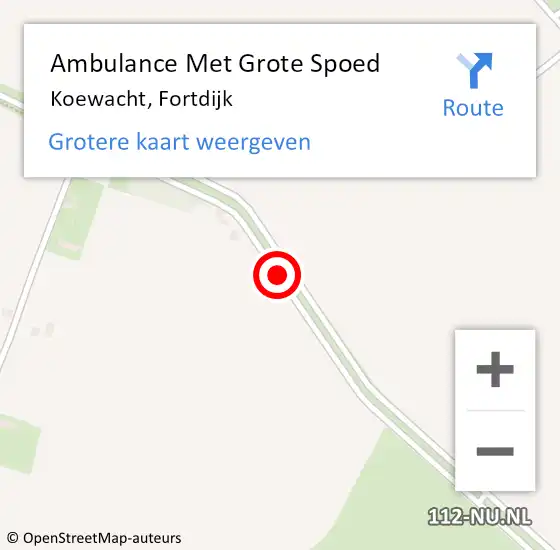 Locatie op kaart van de 112 melding: Ambulance Met Grote Spoed Naar Koewacht, Fortdijk op 25 maart 2018 11:28