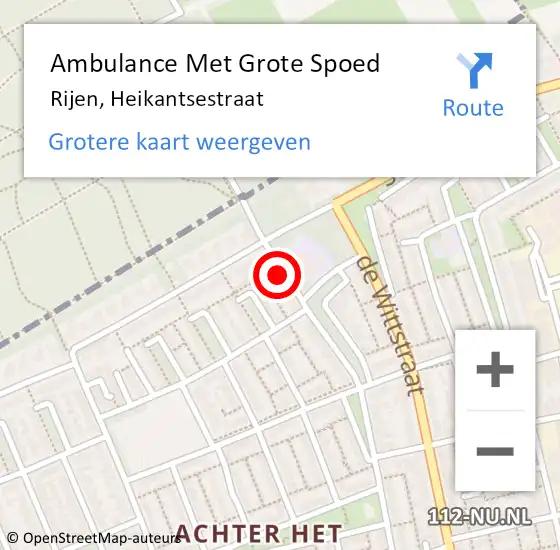 Locatie op kaart van de 112 melding: Ambulance Met Grote Spoed Naar Rijen, Heikantsestraat op 25 maart 2018 11:40