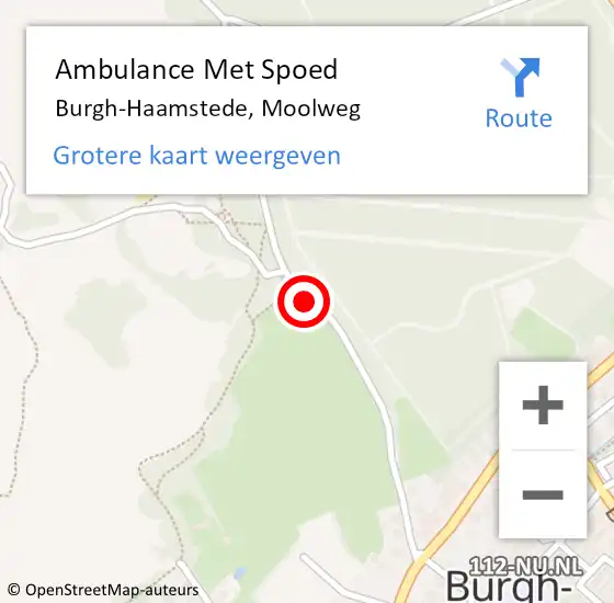 Locatie op kaart van de 112 melding: Ambulance Met Spoed Naar Burgh-Haamstede, Moolweg op 25 maart 2018 12:13