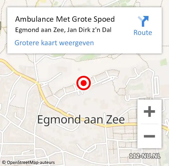 Locatie op kaart van de 112 melding: Ambulance Met Grote Spoed Naar Egmond aan Zee, Jan Dirk z'n Dal op 25 maart 2018 12:17