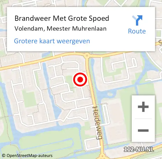 Locatie op kaart van de 112 melding: Brandweer Met Grote Spoed Naar Volendam, Meester Muhrenlaan op 25 maart 2018 13:51