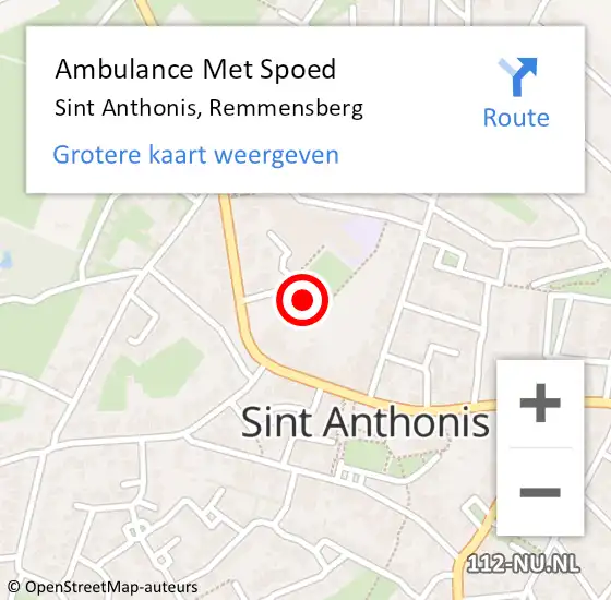 Locatie op kaart van de 112 melding: Ambulance Met Spoed Naar Sint Anthonis, Remmensberg op 25 maart 2018 15:06