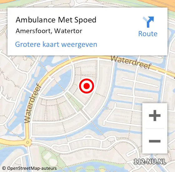 Locatie op kaart van de 112 melding: Ambulance Met Spoed Naar Amersfoort, Watertor op 25 maart 2018 15:11