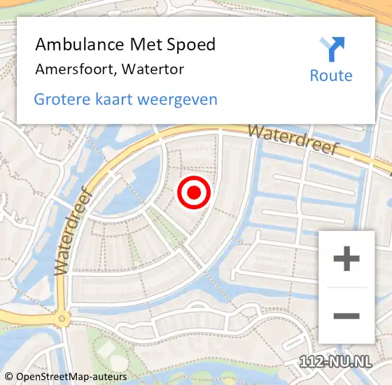 Locatie op kaart van de 112 melding: Ambulance Met Spoed Naar Amersfoort, Watertor op 25 maart 2018 15:13