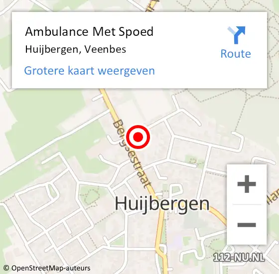 Locatie op kaart van de 112 melding: Ambulance Met Spoed Naar Huijbergen, Veenbes op 25 maart 2018 15:41