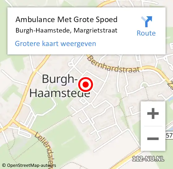 Locatie op kaart van de 112 melding: Ambulance Met Grote Spoed Naar Burgh-Haamstede, Margrietstraat op 25 maart 2018 15:57