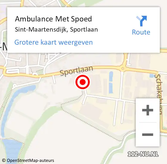 Locatie op kaart van de 112 melding: Ambulance Met Spoed Naar St Maartensdijk, Sportlaan op 25 maart 2018 16:50