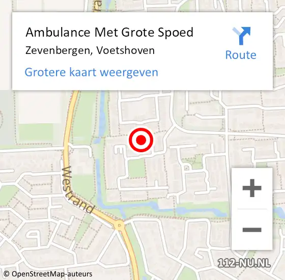 Locatie op kaart van de 112 melding: Ambulance Met Grote Spoed Naar Zevenbergen, Voetshoven op 25 maart 2018 17:00