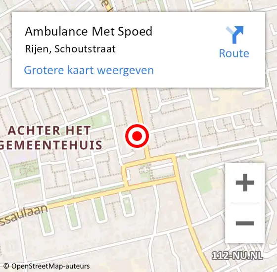 Locatie op kaart van de 112 melding: Ambulance Met Spoed Naar Rijen, Schoutstraat op 25 maart 2018 18:37