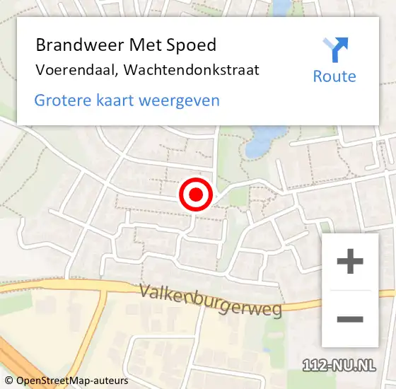 Locatie op kaart van de 112 melding: Brandweer Met Spoed Naar Voerendaal, Wachtendonkstraat op 25 maart 2018 19:08