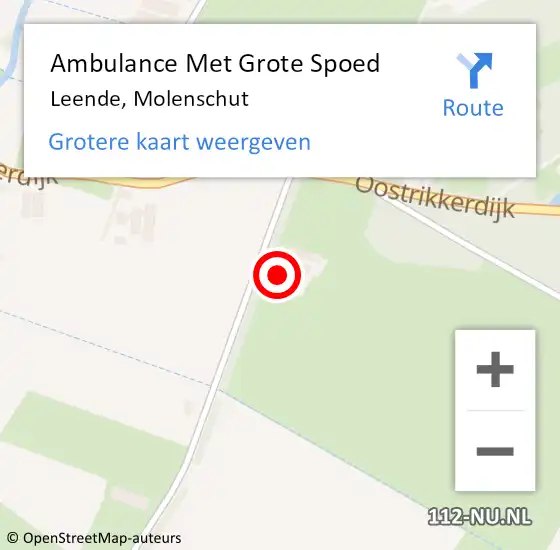 Locatie op kaart van de 112 melding: Ambulance Met Grote Spoed Naar Leende, Molenschut op 25 maart 2018 19:29