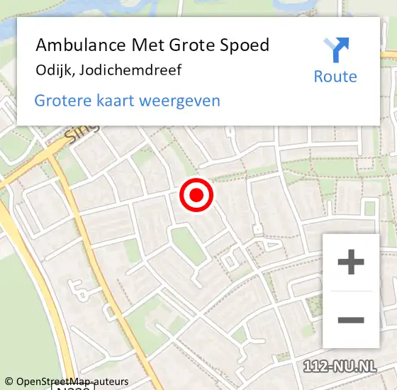 Locatie op kaart van de 112 melding: Ambulance Met Grote Spoed Naar Odijk, Jodichemdreef op 25 maart 2018 19:53