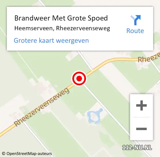 Locatie op kaart van de 112 melding: Brandweer Met Grote Spoed Naar Heemserveen, Rheezerveenseweg op 25 maart 2018 20:48